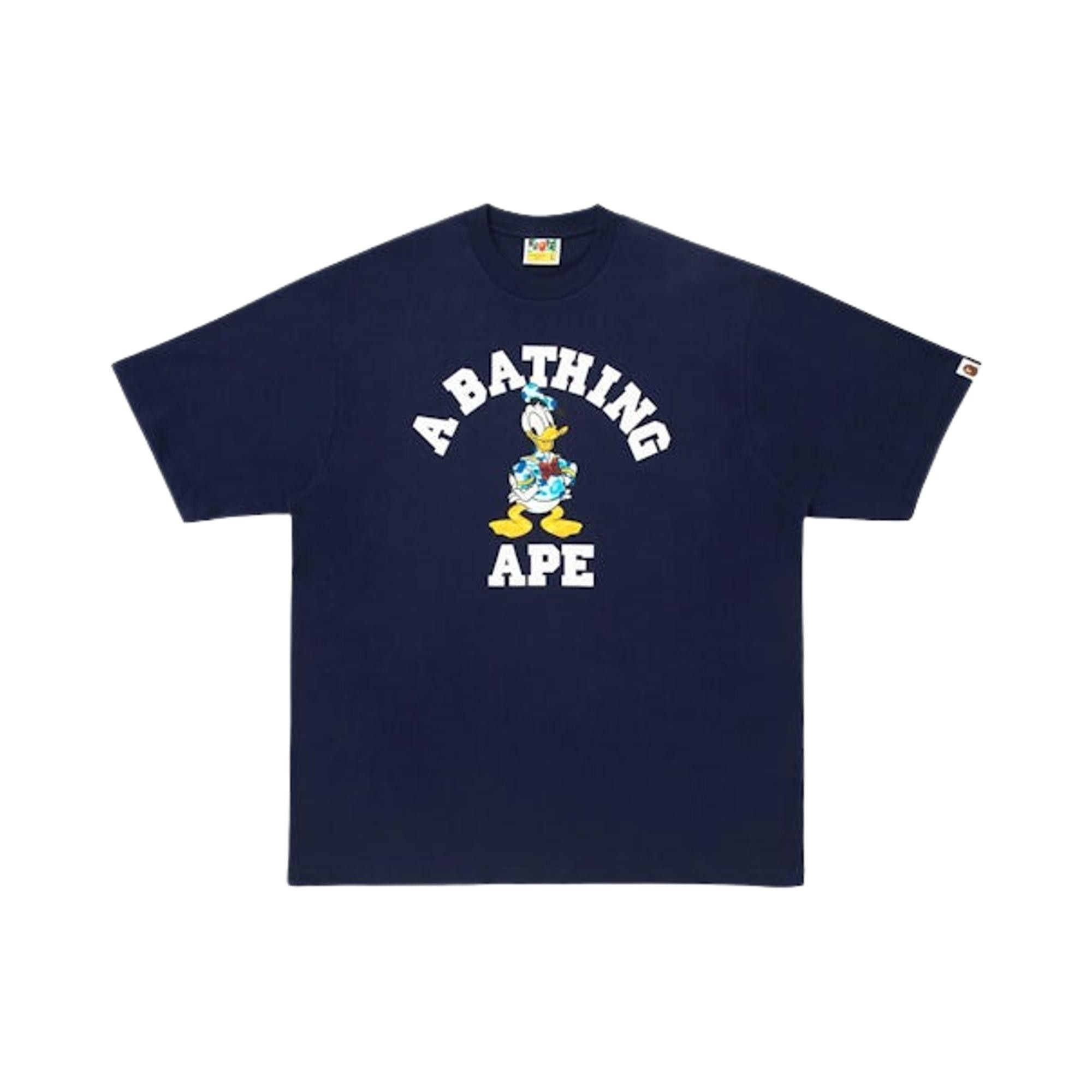 Buy BAPE X Disney Donald Duck College Relaxed Fit Tee 'Navy