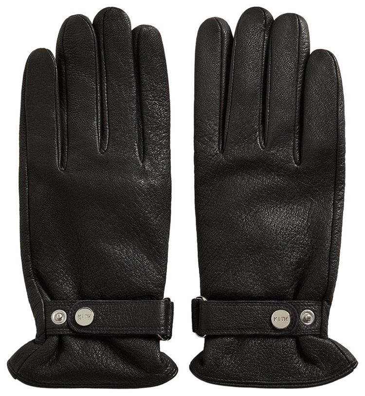 Kith Tumbled Leather Manhattan Gloves Black