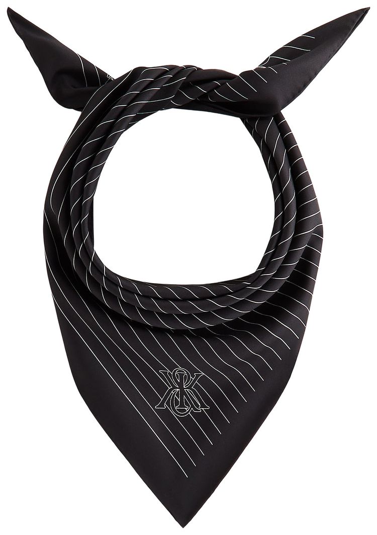 Kith Printed Silk Scarf Black