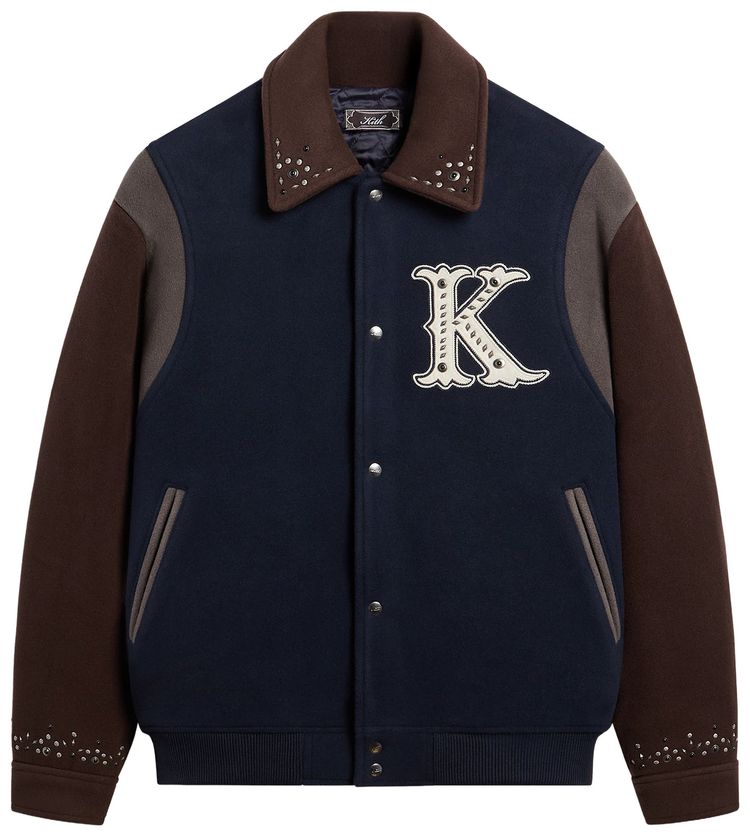 Kith Melton Wool Studded Varsity Jacket Eve