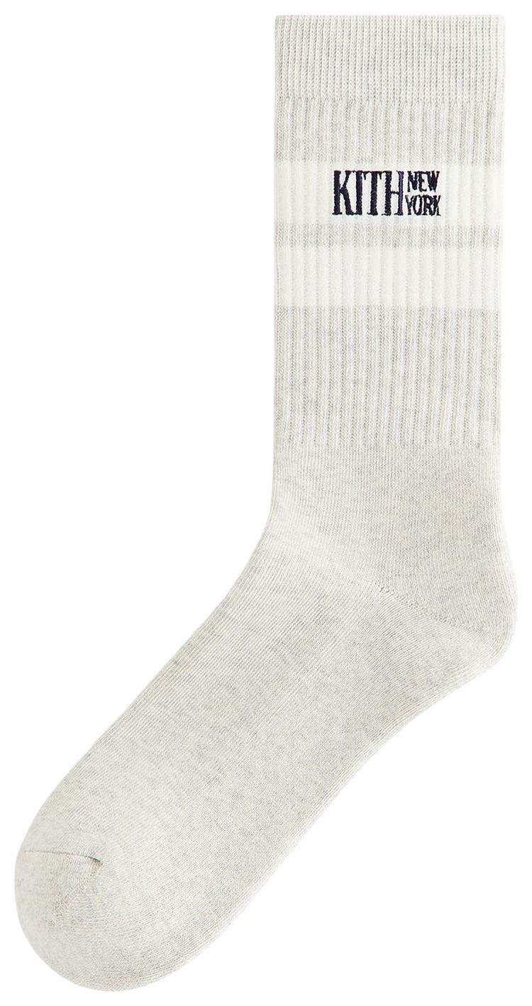 Kith Calf Stripe Socks Heather Grey