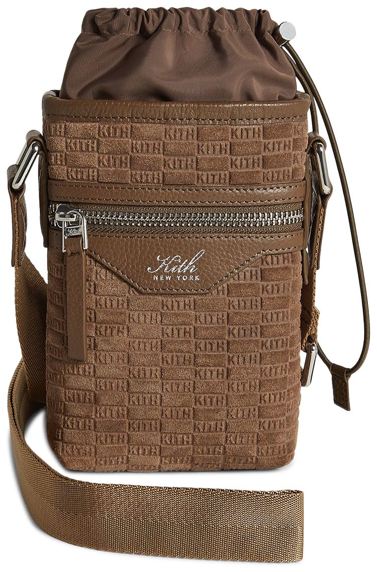 Kith Monogram Suede Drawstring Pouch Java