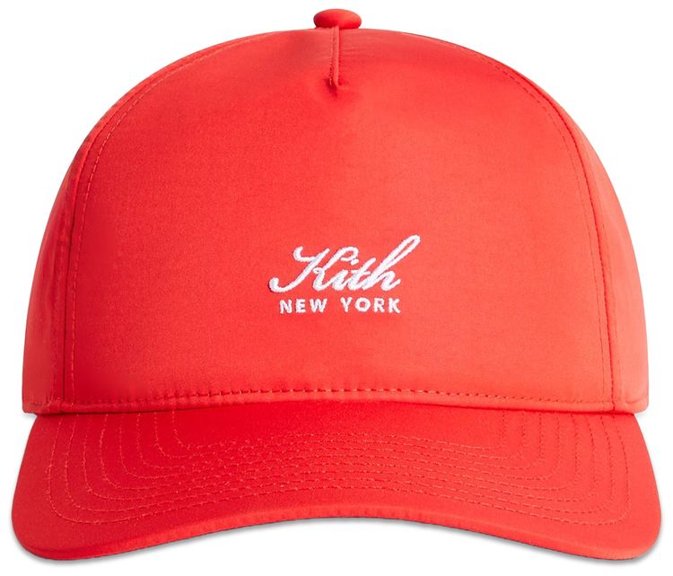 Kith Script Wrinkle Nylon Bay Low Pinch Crown Snapback Cinnabar