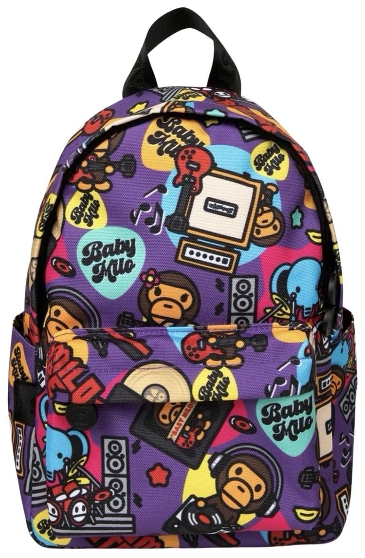 BAPE Baby Milo Print Medium Backpack Purple
