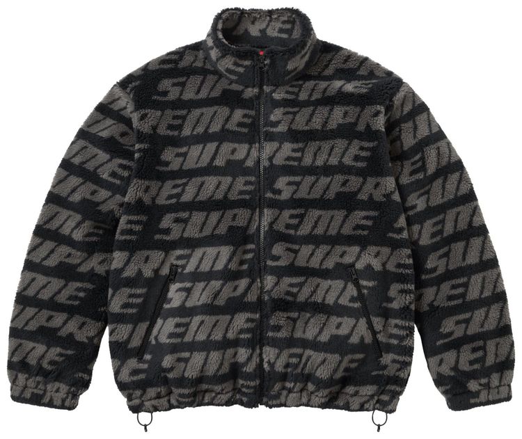 Supreme Repeat Jacquard Fleece Jacket Black