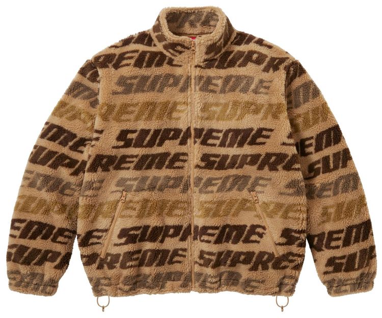 Supreme Repeat Jacquard Fleece Jacket Tan