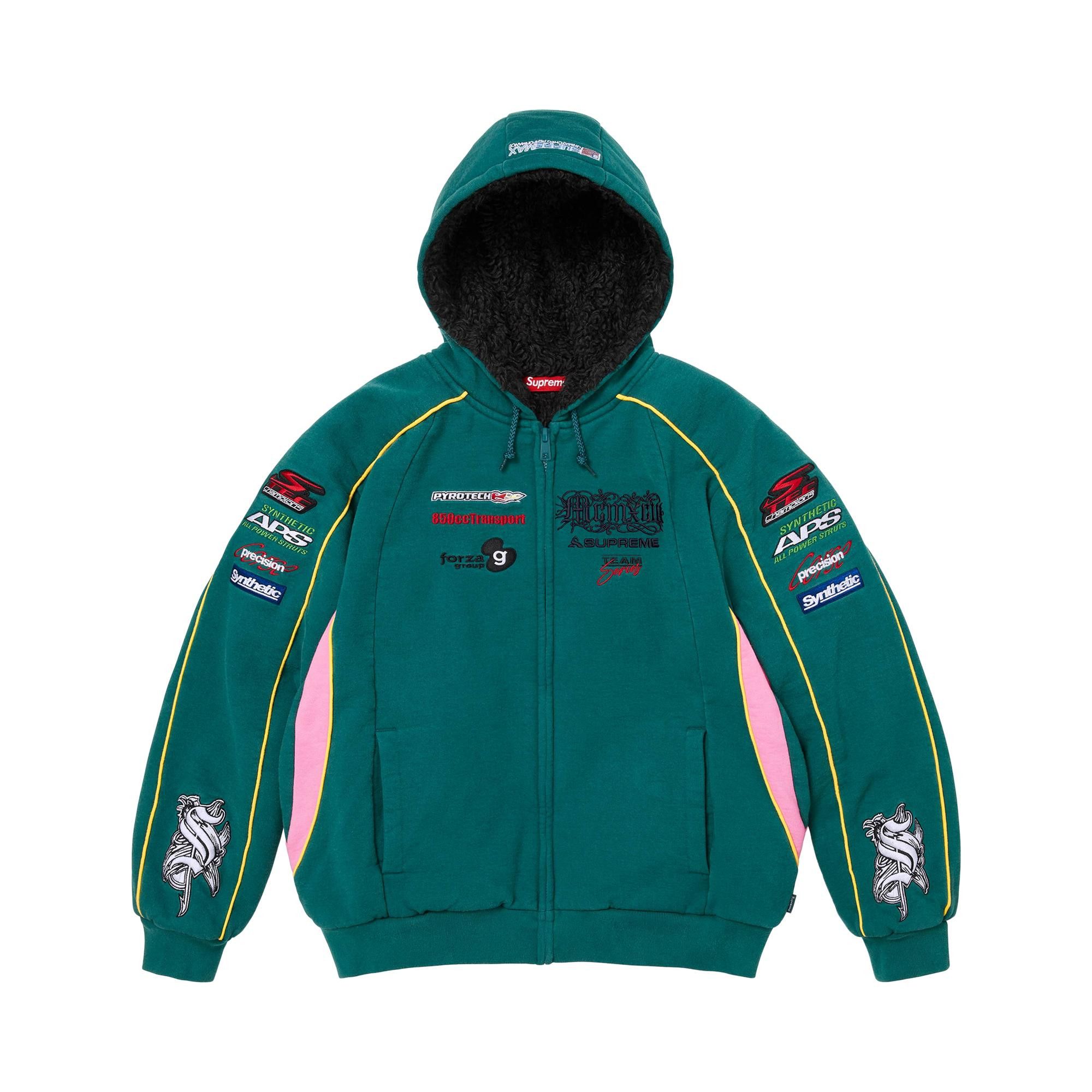 Buy Supreme Racing Lined Zip Up Hooded Sweatshirt 'Dark Teal