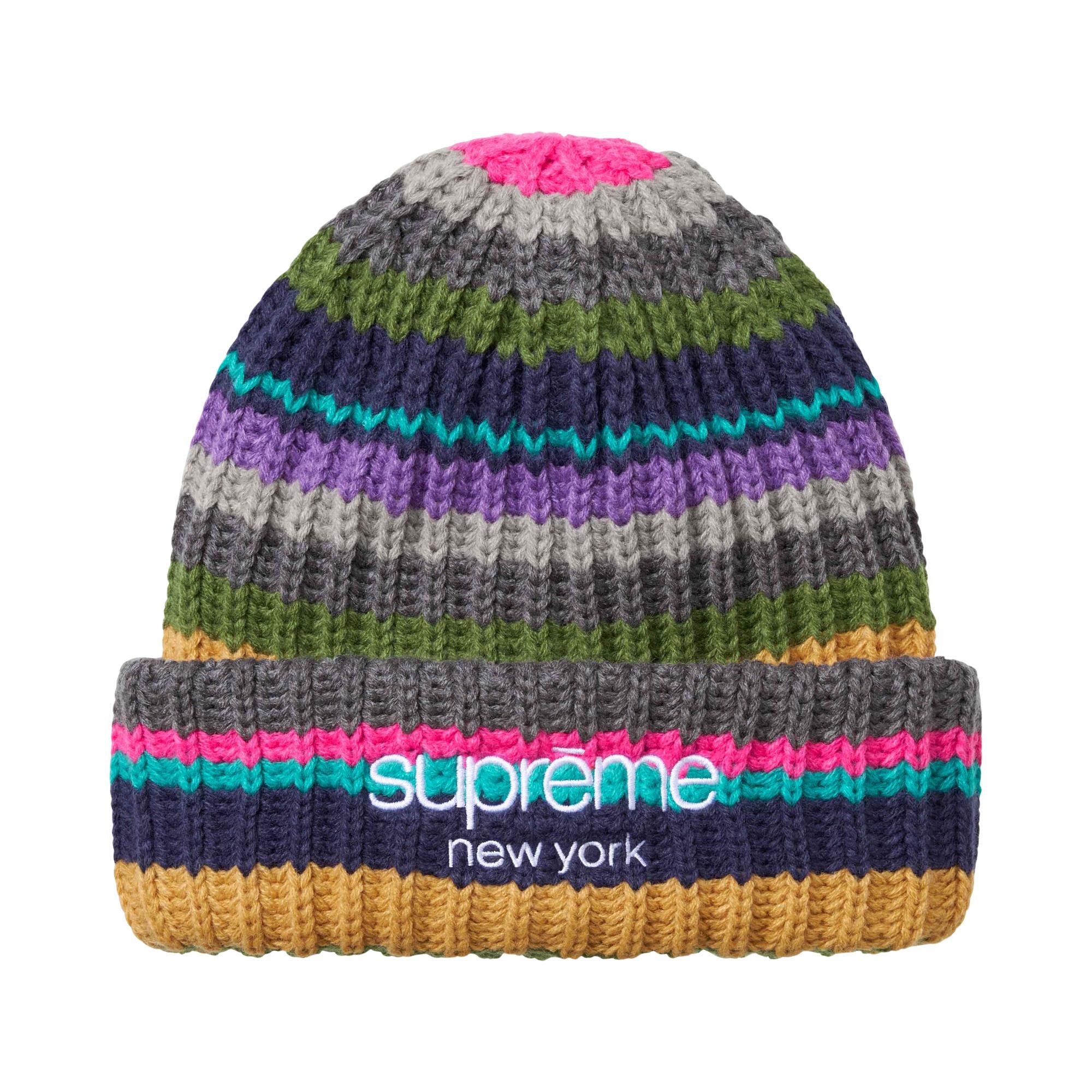 Buy Supreme Classic Logo Chunky Ribbed Beanie 'Multicolor