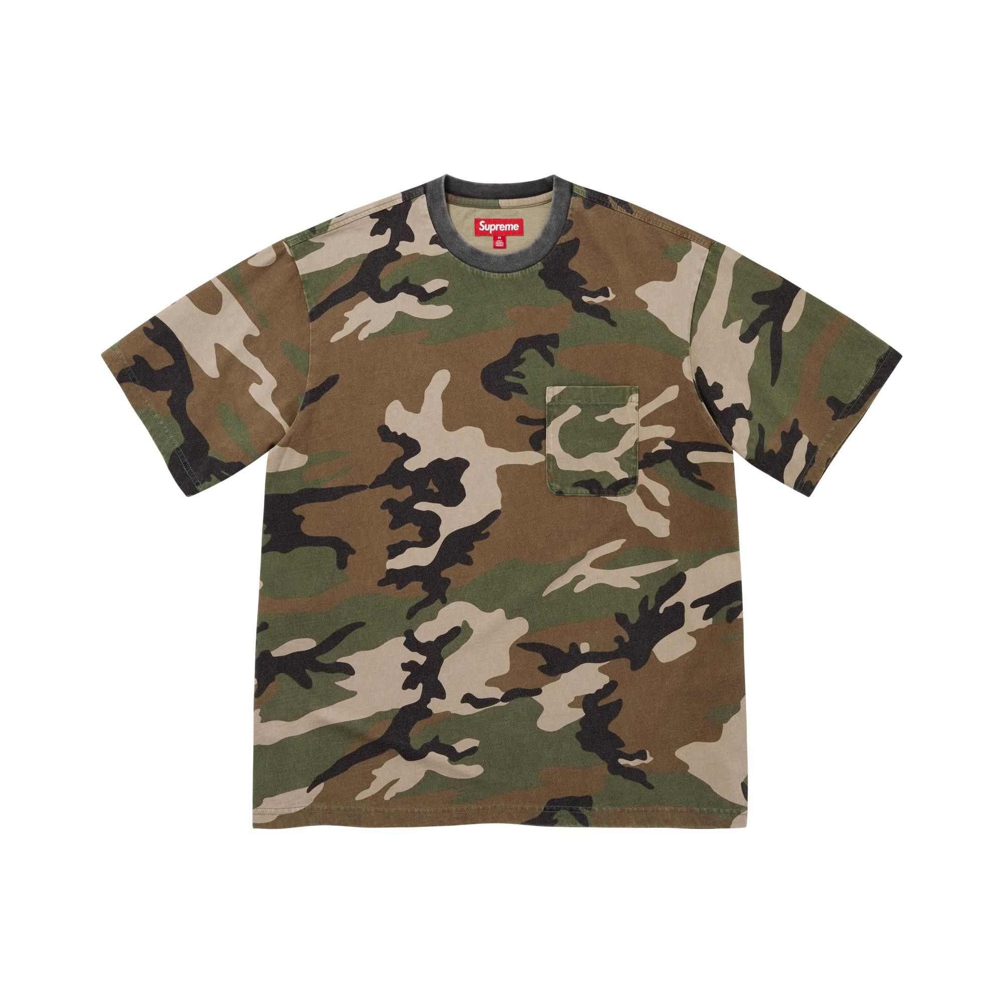 Buy Supreme Cracked Pocket Short-Sleeve Top 'Woodland Camo