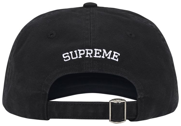 Supreme Washed Canvas S Logo 6 Panel Black