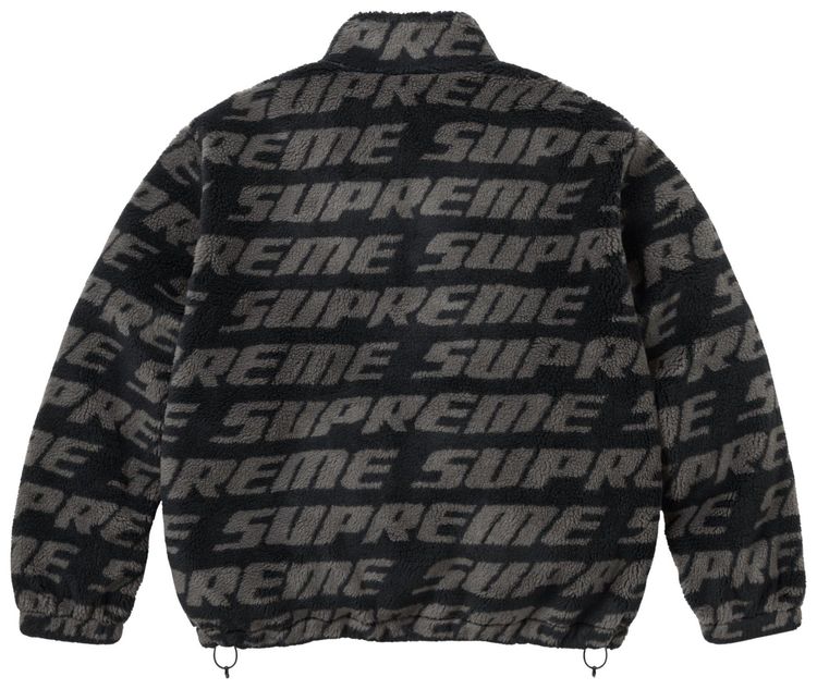 Supreme Repeat Jacquard Fleece Jacket Black