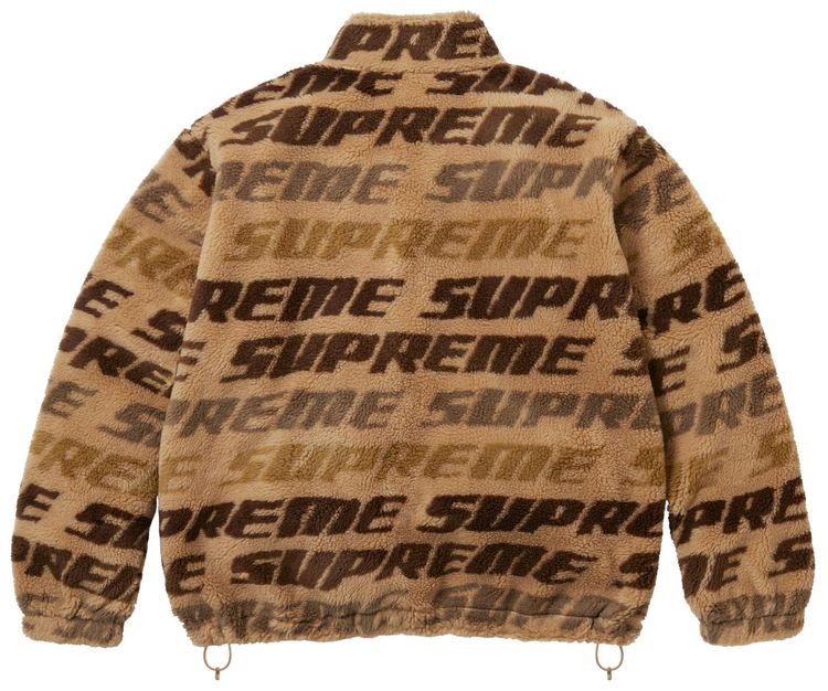 Supreme Repeat Jacquard Fleece Jacket Tan