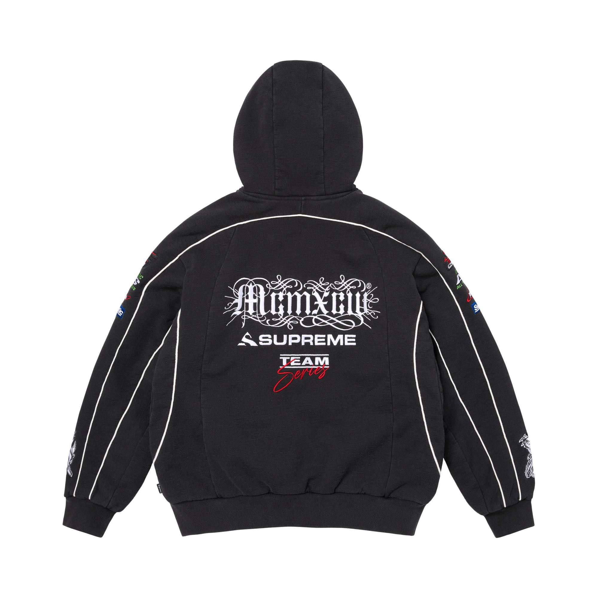 Buy Supreme Racing Lined Zip Up Hooded Sweatshirt 'Black