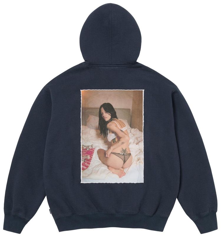 Supreme x Larry Clark Zip Up Hooded Sweatshirt Navy