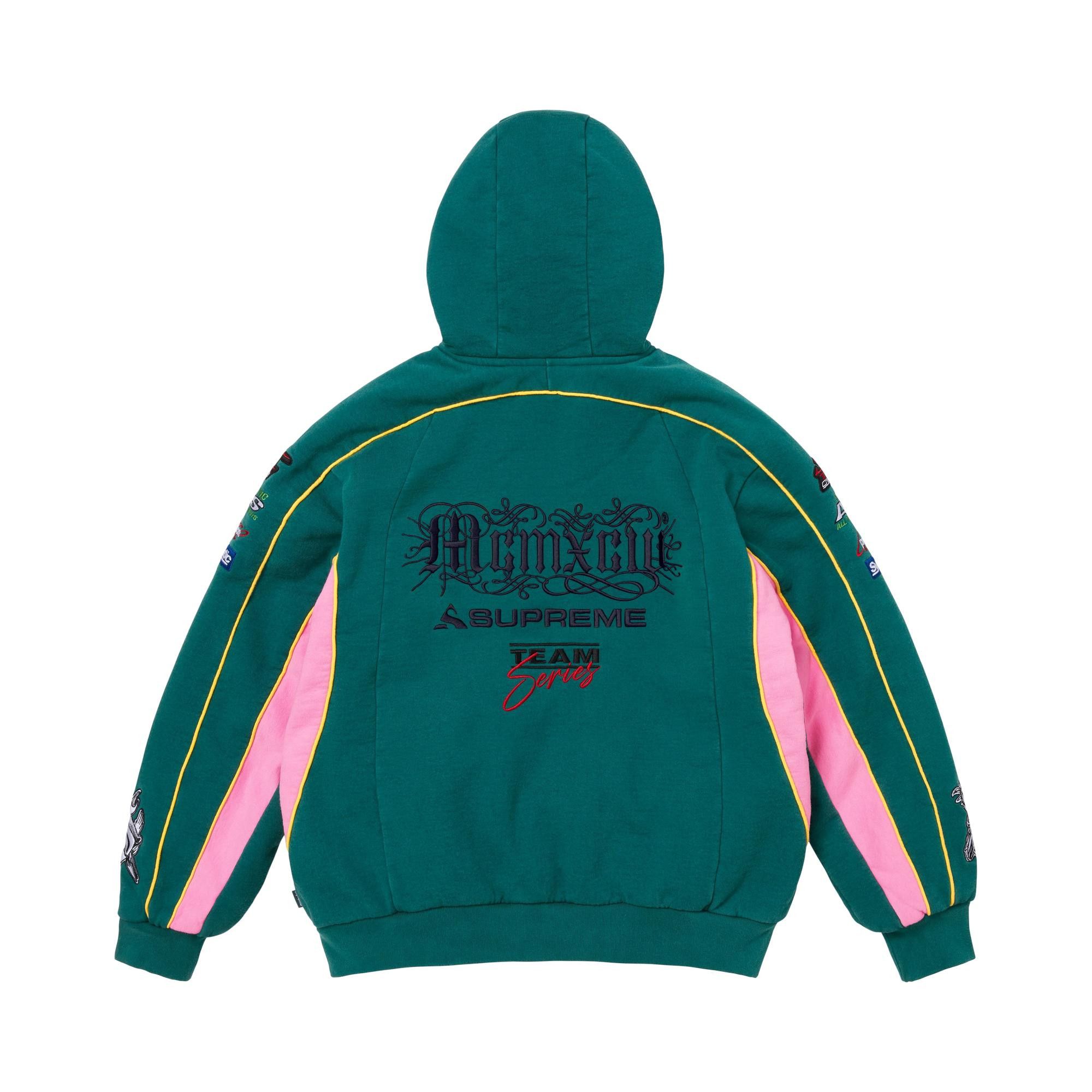 Buy Supreme Racing Lined Zip Up Hooded Sweatshirt 'Dark Teal