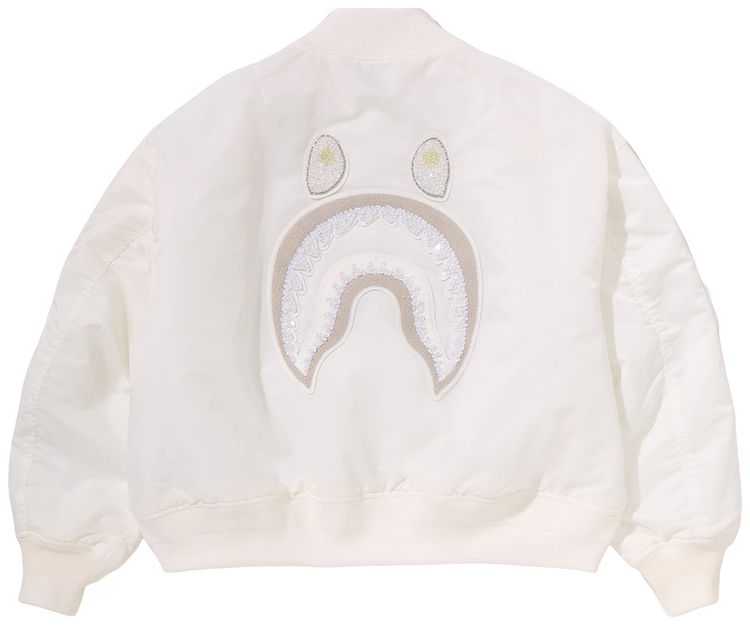 BAPE Oversized Shark Ma 1 Jacket White