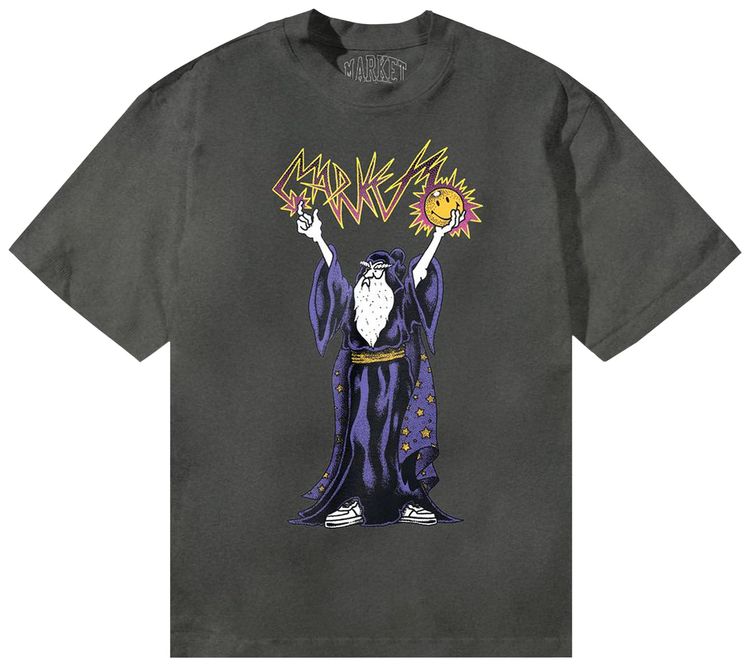 Market Smiley Spellcaster T Shirt Black