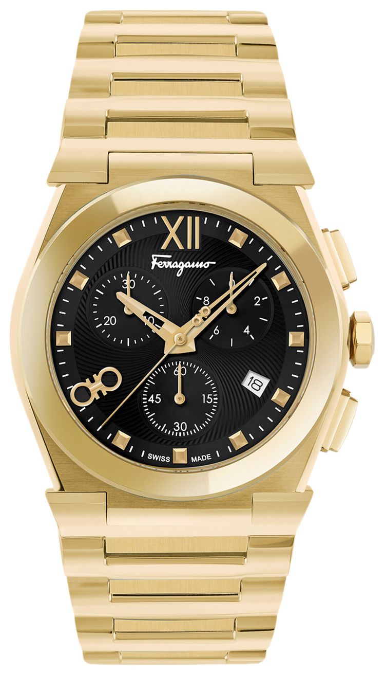 Ferragamo Vega Chrono Bracelet Watch Gold