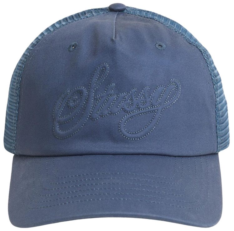 Stussy Cursive Stitch Trucker Navy