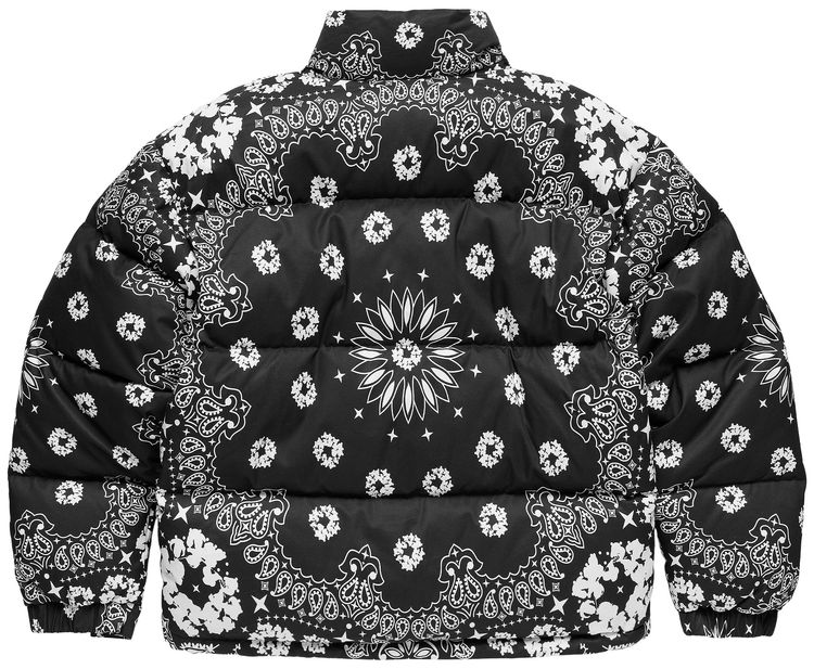 Denim Tears Cotton Wreath Paisley Puffer Jacket Black