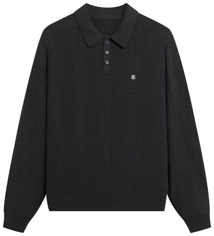 Kith Long Sleeve Tilden Pullover Black