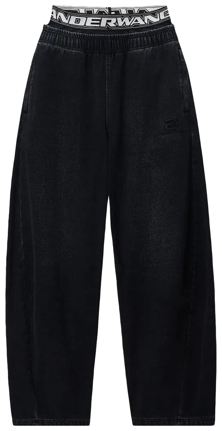 Alexander Wang Pre Styled Brushed Denim Sweatpant Washed Black