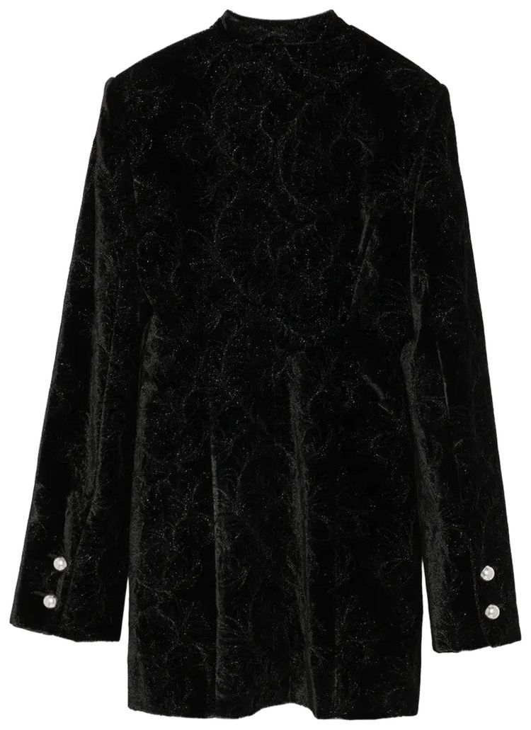 Ann Demeulemeester Yana Long Fitted Marsina Jacket Black