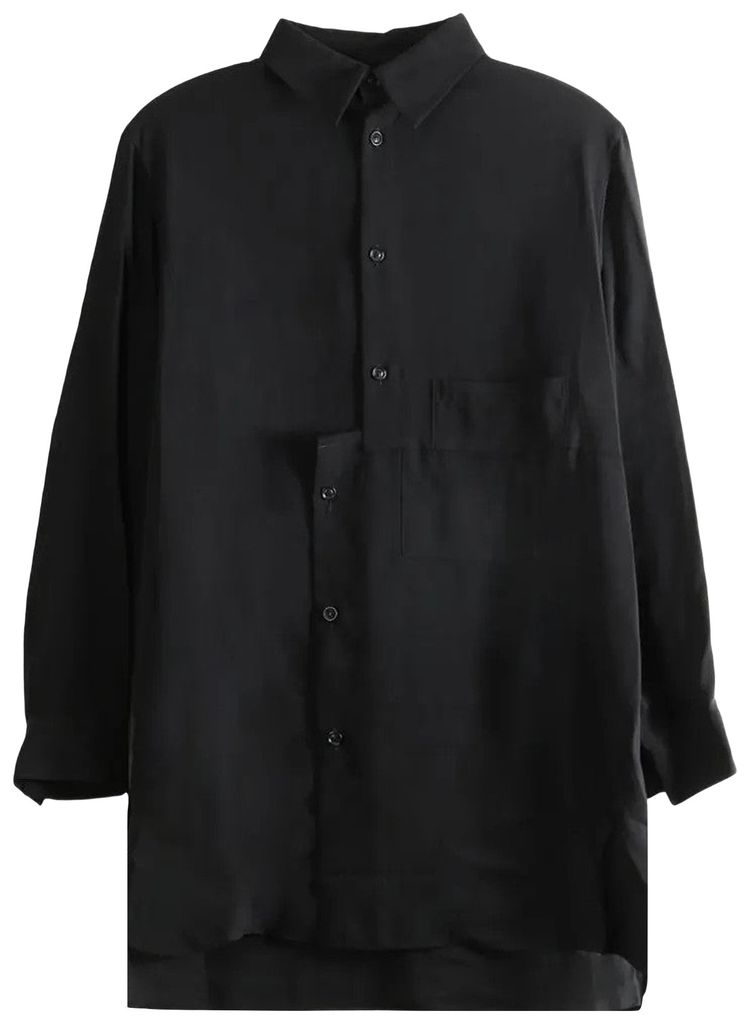 Ys O Left Front Unmatched Blouse Black