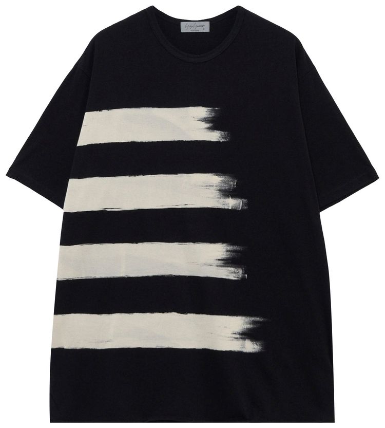 Yohji Yamamoto Round Neck Short Sleeve T Shirt Black