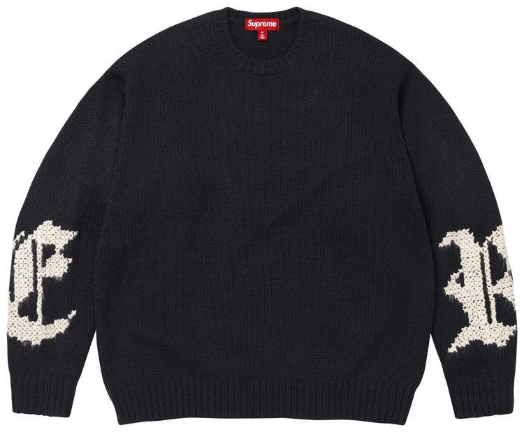 Supreme Cross Stitch Logo Sweater Black