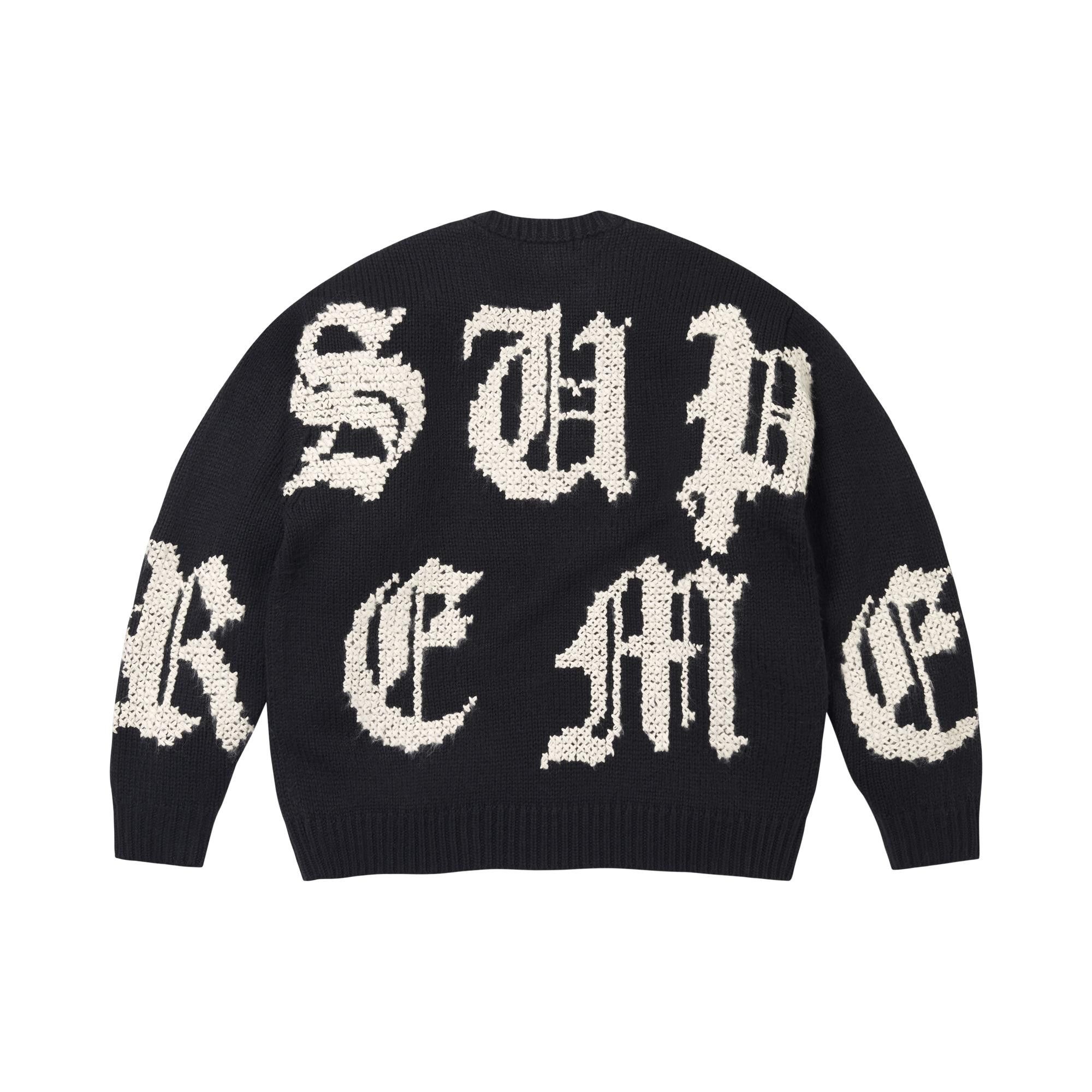 Buy Supreme Cross Stitch Logo Sweater 'Black' - FW26SK19 BLACK | GOAT