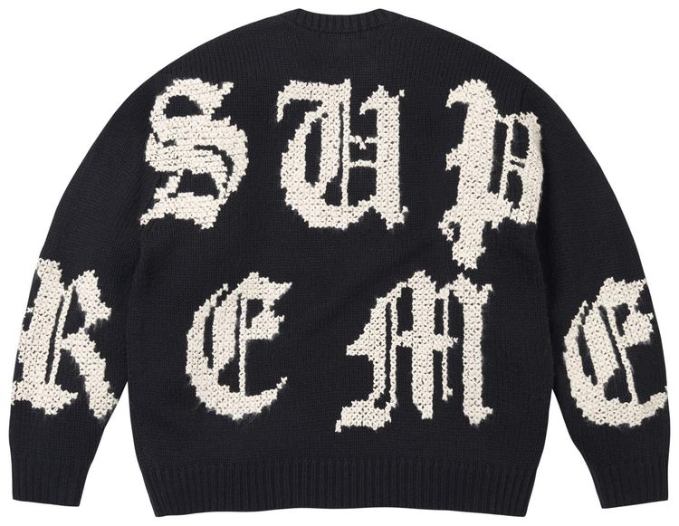 Supreme Cross Stitch Logo Sweater Black