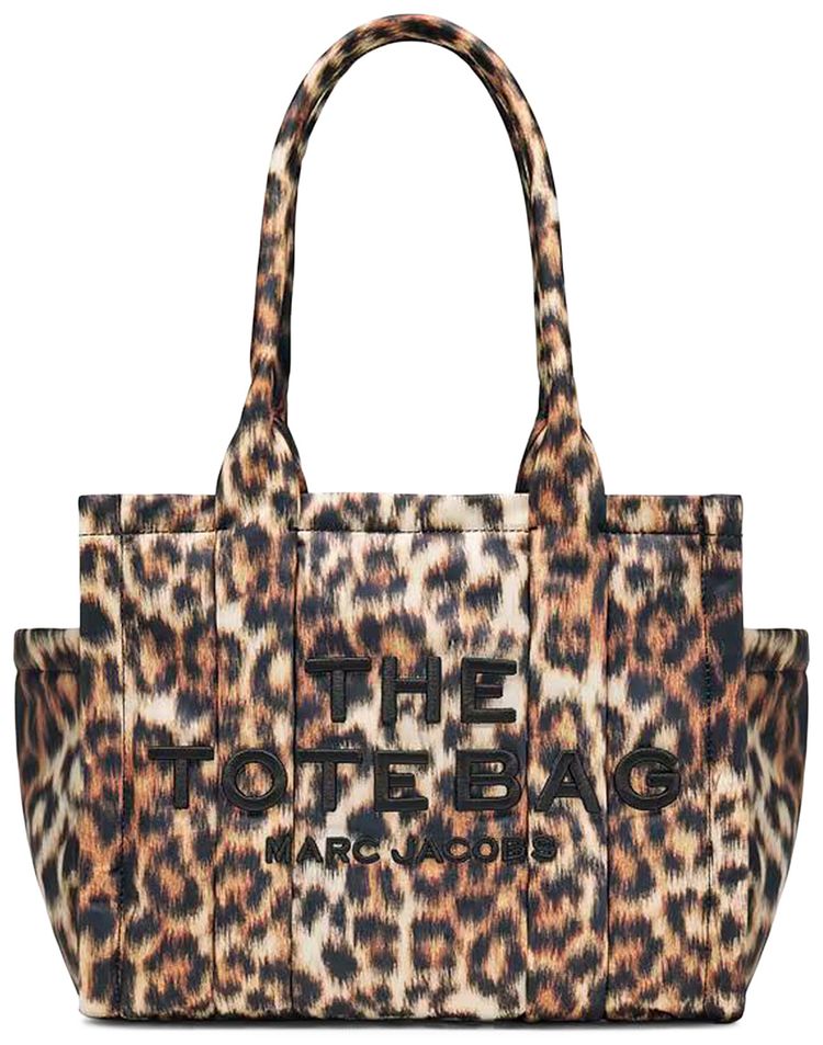 Marc Jacobs The Leopard Puffy Nylon Medium Tote Bag Brown