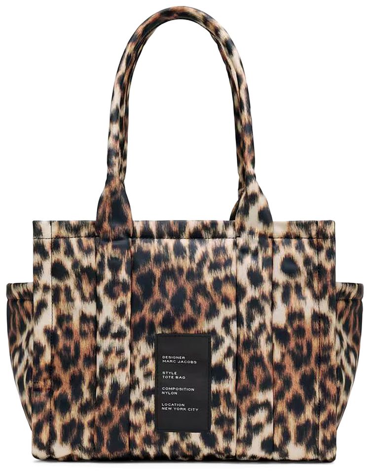 Marc Jacobs The Leopard Puffy Nylon Medium Tote Bag Brown