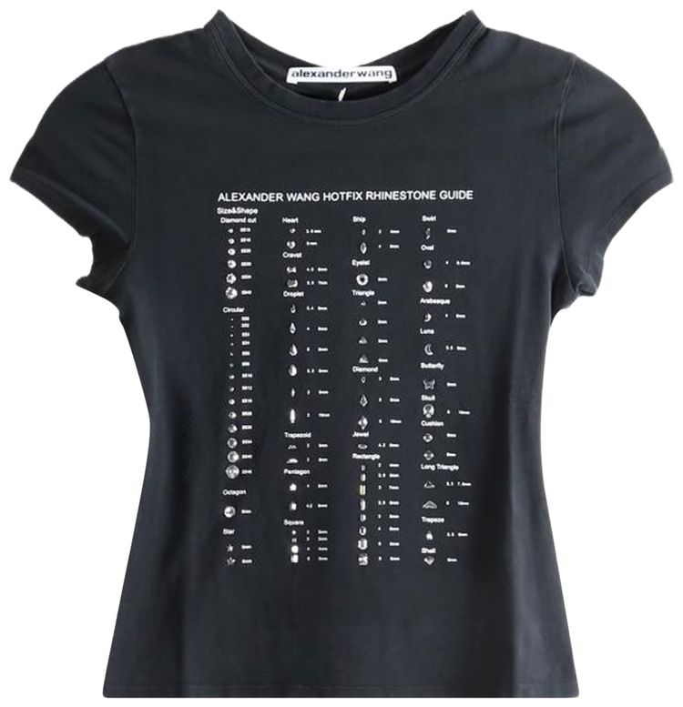 Alexander Wang Hotfix Ard Graphic Fitted Short Sleeve Tee Black