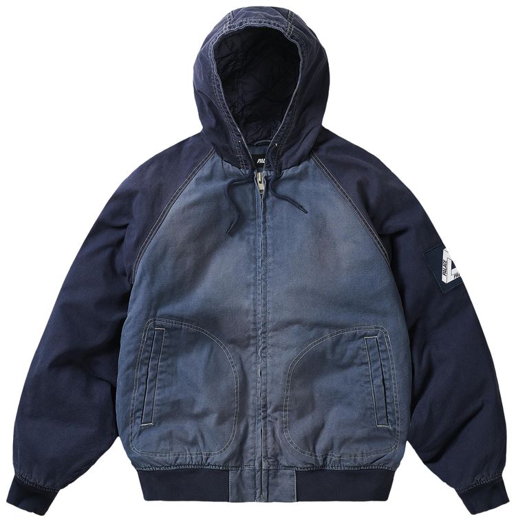 Palace 10oz Hooded Canvas Jacket Navy  Blue