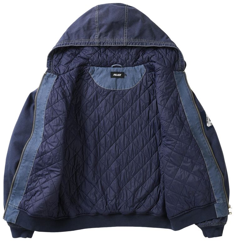 Palace 10oz Hooded Canvas Jacket Navy  Blue