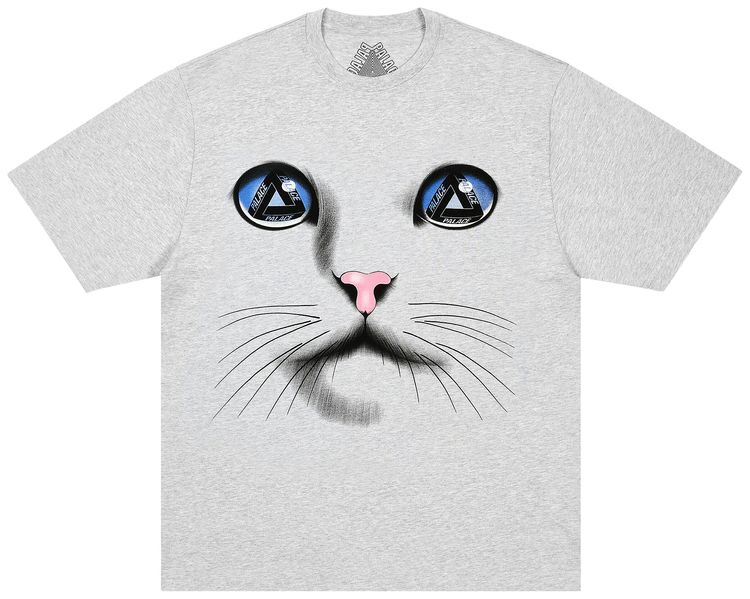 Palace Cat Face T Shirt Grey Marl
