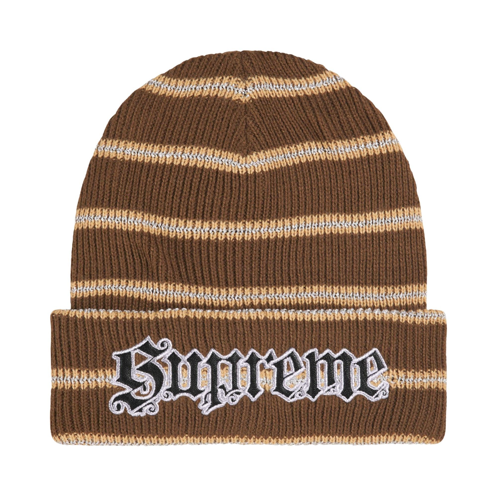 Buy Supreme Metallic Stripe Beanie 'Brown' - FW26BN12 BROWN | GOAT