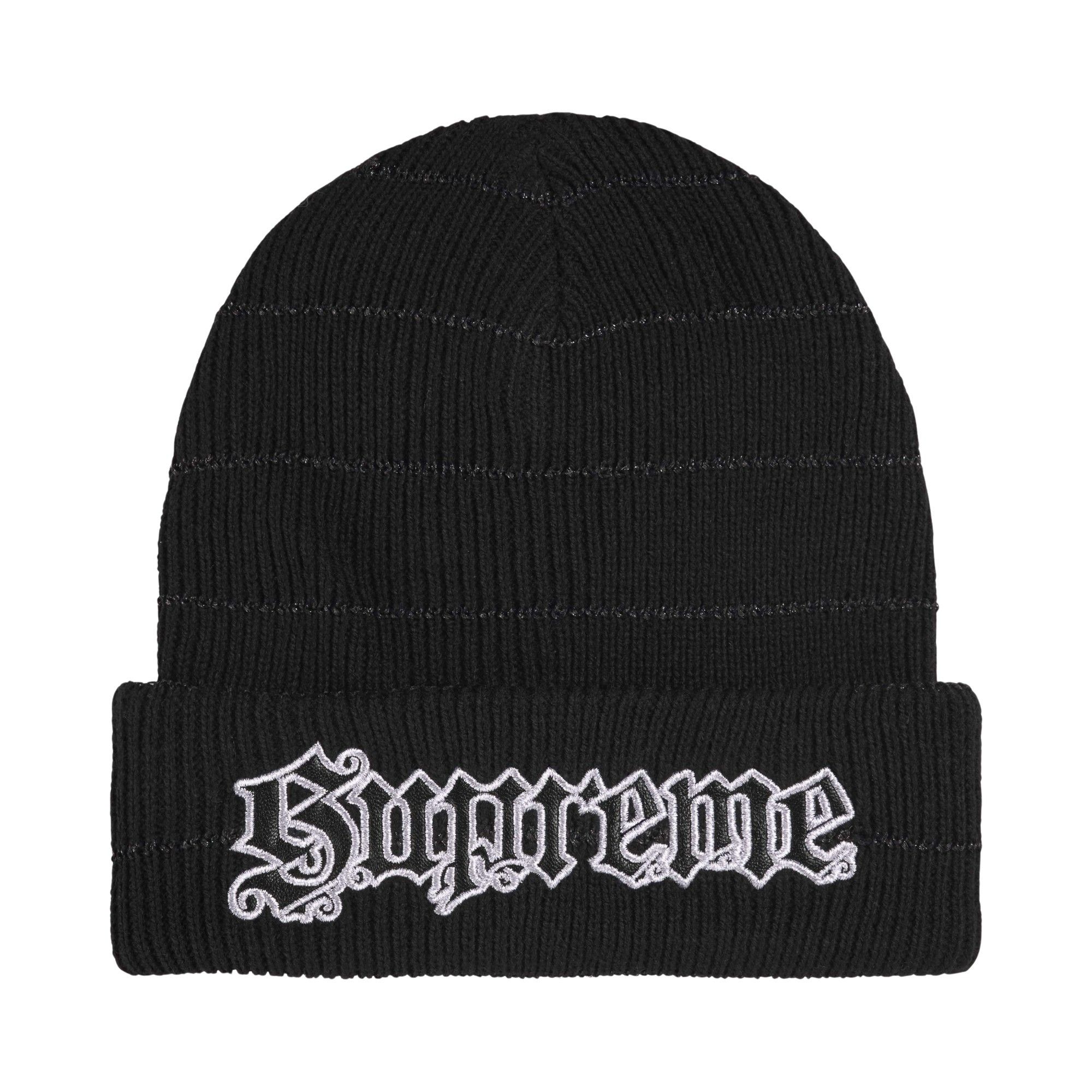 Buy Supreme Metallic Stripe Beanie 'Black' - FW26BN12 BLACK | GOAT