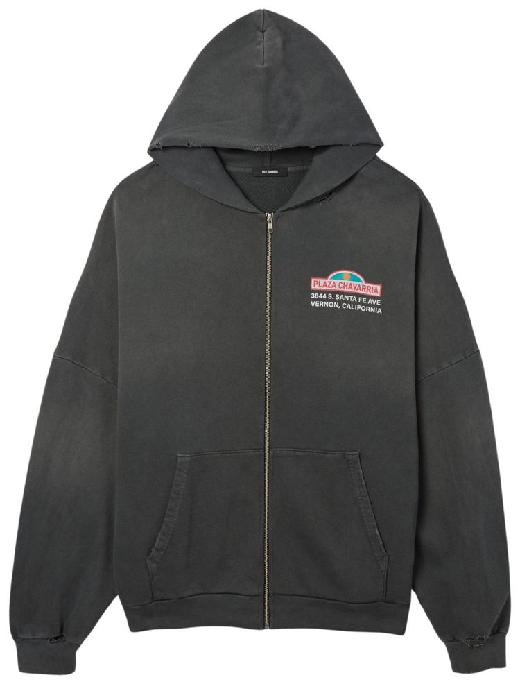 Willy Chavarria Plaza Chavarria Zip Hooligan Hoodie Pirate Black