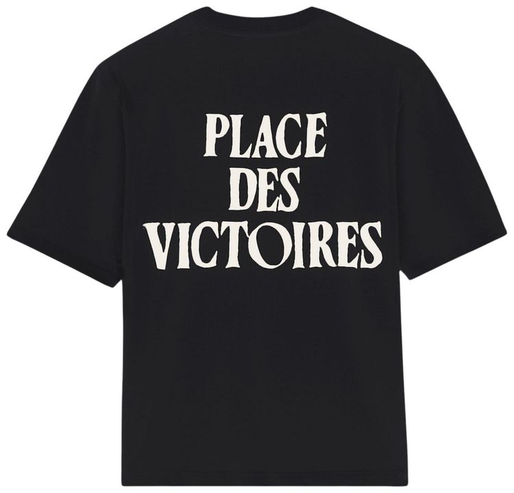 Ami Black Printed Cotton Place Des Victoires T Shirt BlackWhite