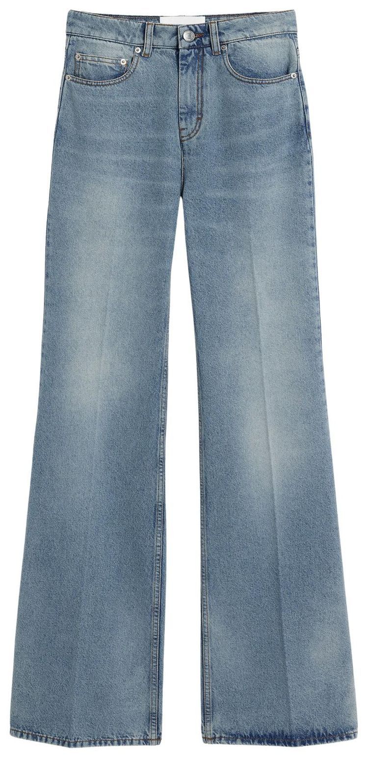 Ami Blue Flare Fit Cotton Jeans Used Blue