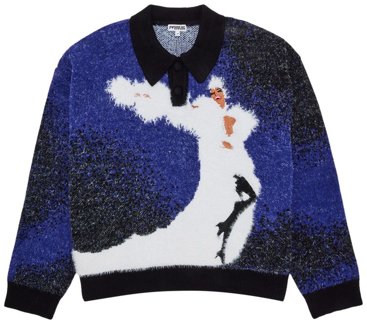 HOUSE OF ERRORS Femme Fatale Knitted Rugby Dark Blue