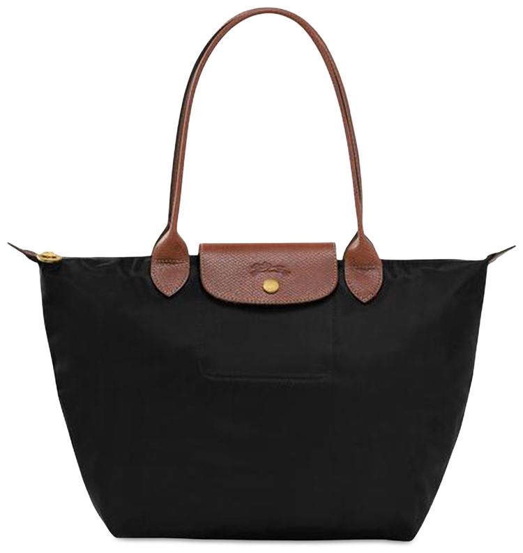 Longchamp Le Pilage Original M Handbag Black Recycled Canvas