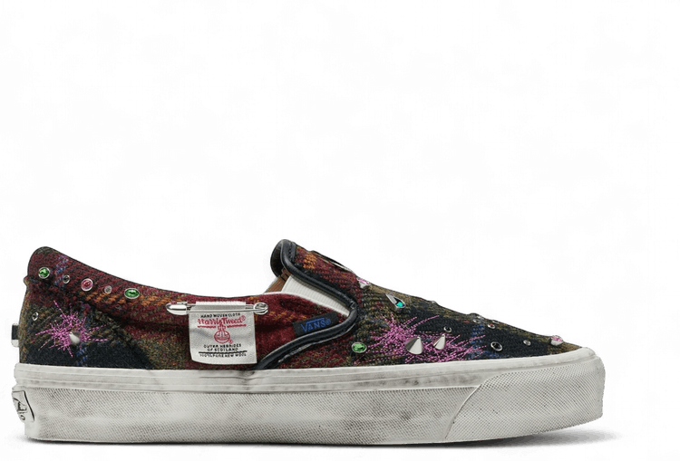 Vans Premium Classic Harris Tweed Slip On Red