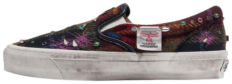 Vans Premium Classic Harris Tweed Slip On Red