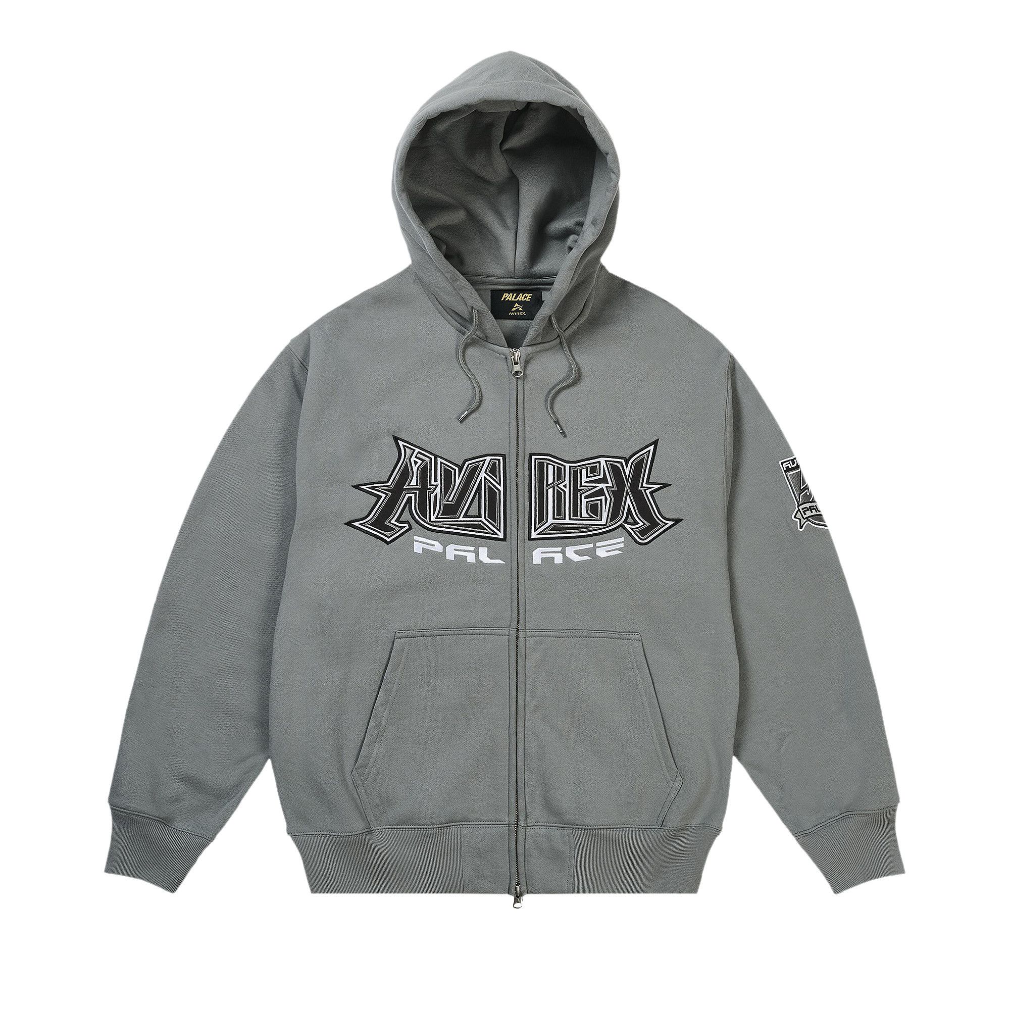 Buy Palace x Avirex Zip Hood 'Charcoal' - P31CS125 | GOAT