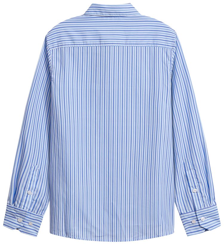 KidSuper Striped Face Button Up Chambray