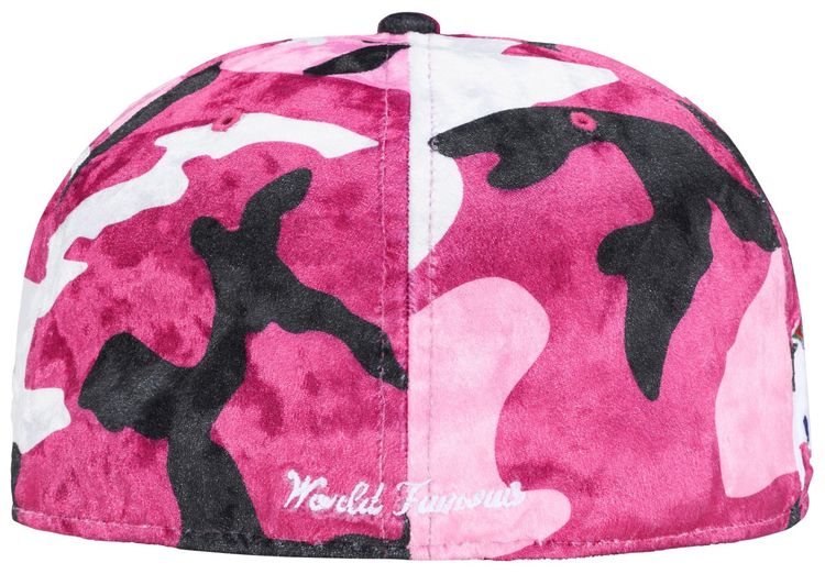 Supreme Crushed Velvet Box Logo New Era Pink Camo